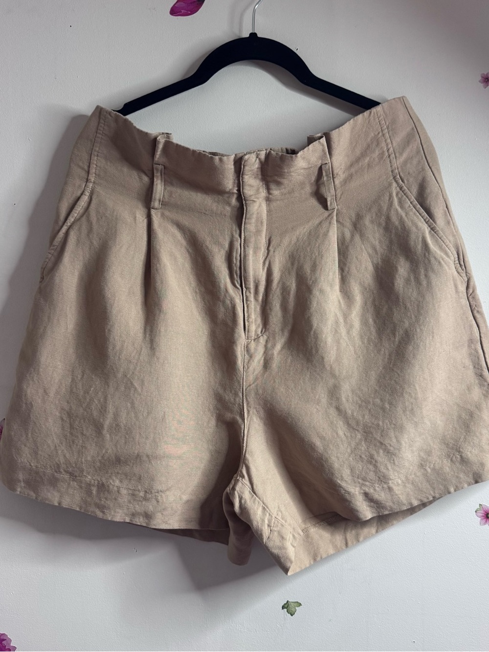 a new day Tan High-Rise Pleated Women's Shorts